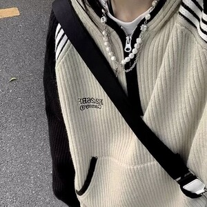 美式风插肩袖毛衣外套男女秋冬季年新款小个子长袖上衣MY778 P54图片