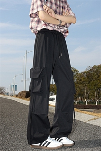 8XL-M 工装裤男冰丝垂感降落伞速干休闲阔腿美式运动裤夏K9134P48图片