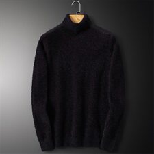 3200冬季新款加厚高领仿貂绒标准版型毛衣，男装针织衫/毛衣，钱塘2010-1