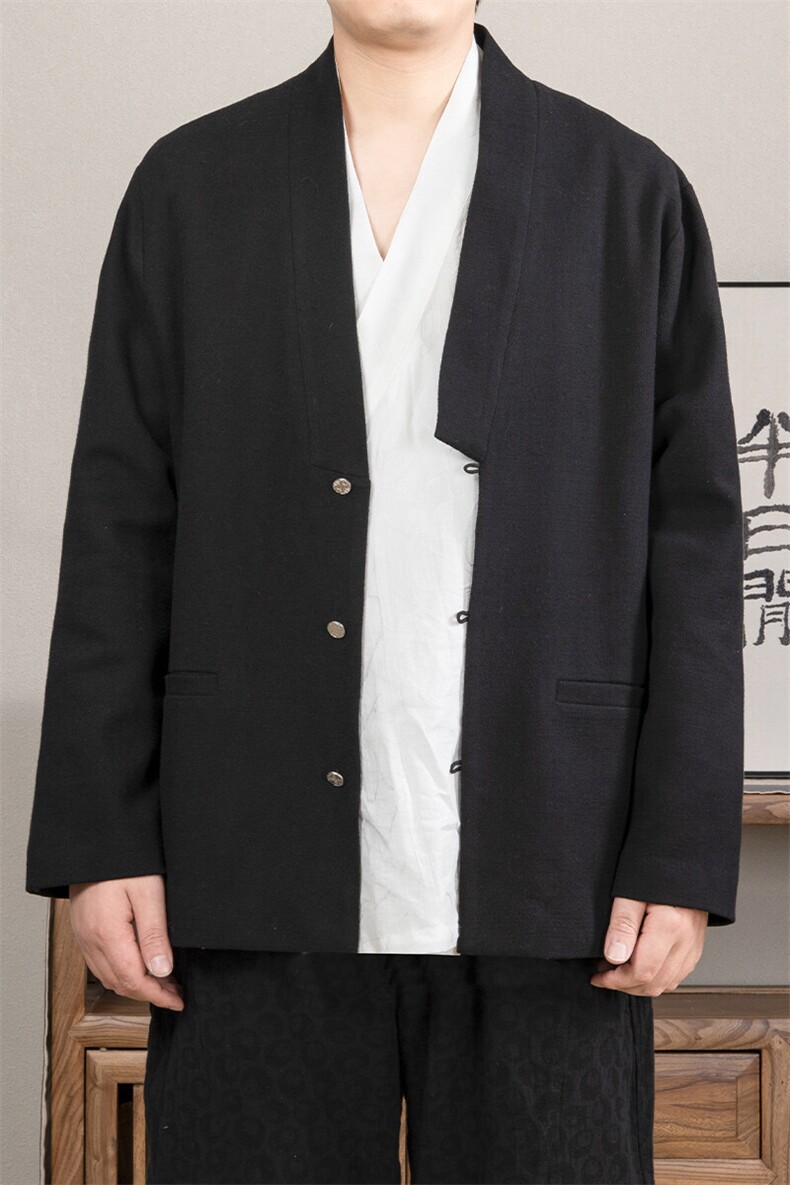 春夏新款风男装棉麻男士汉服外套H108P90,男装民族服装,钱塘802