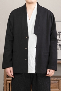 春夏新款风男装棉麻男士汉服外套H108P90图片