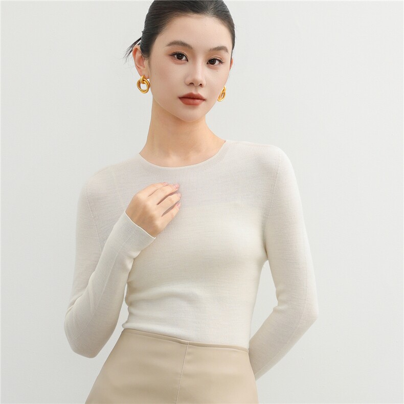 2025年秋季通勤套头单件时尚百搭通勤简约休闲圆领，女装羊毛衫，挚尚羊绒