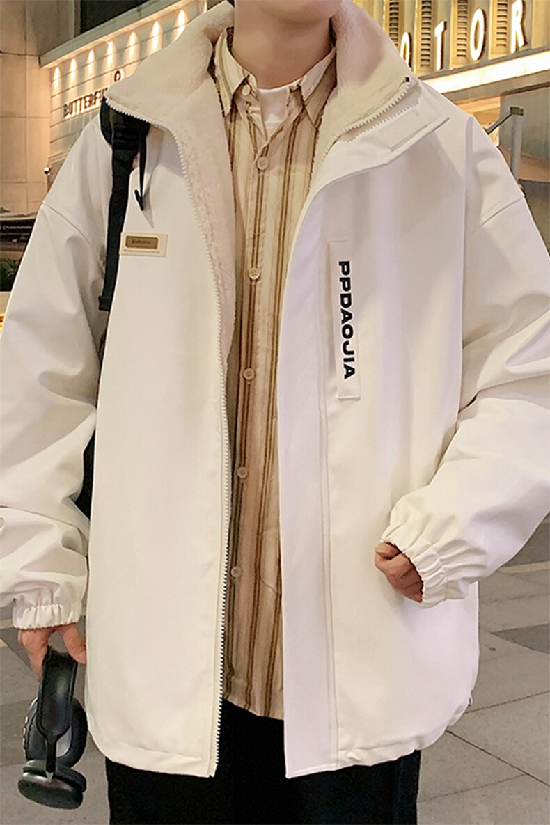 时尚贴标PU皮立领棉服男加棉加厚机车服皮衣外套M91特P100控178,男装皮衣,电商A001