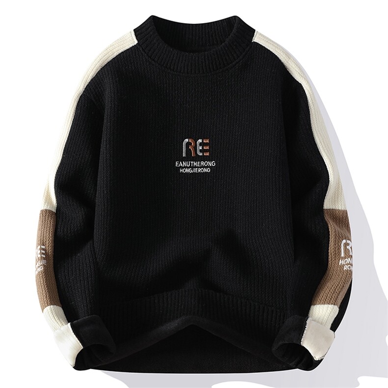 毛衣男秋冬高品质男士休闲圆领一体绒针织衫毛衣9806-P47,男装针织衫/毛衣,星座310B-3