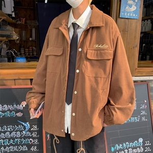 美式复古vintage外套男休闲潮牌工装灯芯绒夹克上衣服JK021-P48