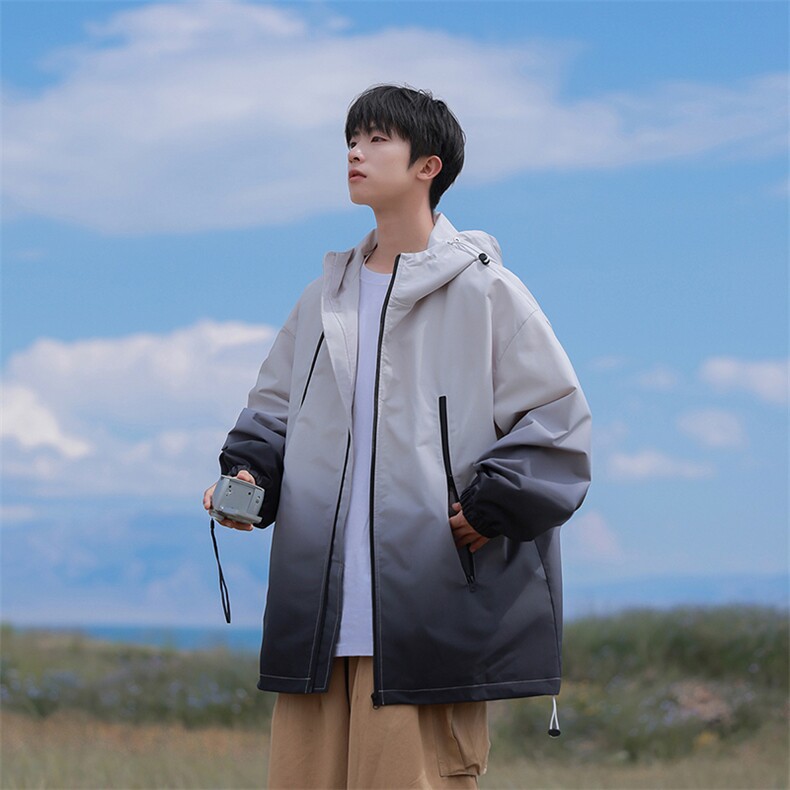 JK7830-P702025秋季新款渐变连帽防水宽松夹克外套,男装夹克,星座109-1