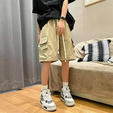 机能风工装短裤男2024夏季薄款多口袋宽松休闲直筒五分裤D511，男装牛仔裤，星座1116A-1（原606A）