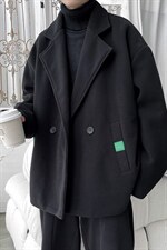 N6138/P85秋冬款西服双排扣毛呢大衣男宽松大码呢料夹克外套呢子，男装夹克，电商A141