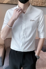 B216CS251P502025夏装新款男士刺绣中袖衬衫社会小伙风，男装衬衫，电商B216（原B302）