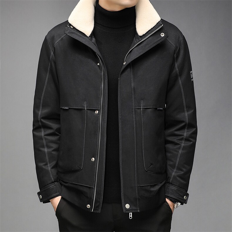 AN9828钱塘2020-3秋冬新款男士翻毛领休闲保暖羽绒服外套P260,男装羽绒服,钱塘207-3