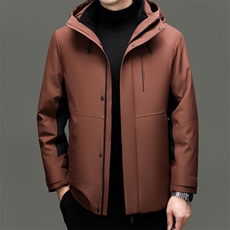 2025一衣三穿短款羽绒服新款中年男士脱卸鹅绒90绒子鹅绒服外套，男装羽绒服，钱塘723
