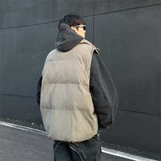 冬季立领百搭灯芯绒工装棉马甲男宽松休闲时尚加厚保暖无袖外套，男装背心/马甲，星座410-7