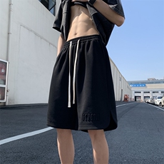 港风运动休闲裤美式高街钢印五分裤宽松直通短裤DK100P32，男装休闲裤，星座1204-3