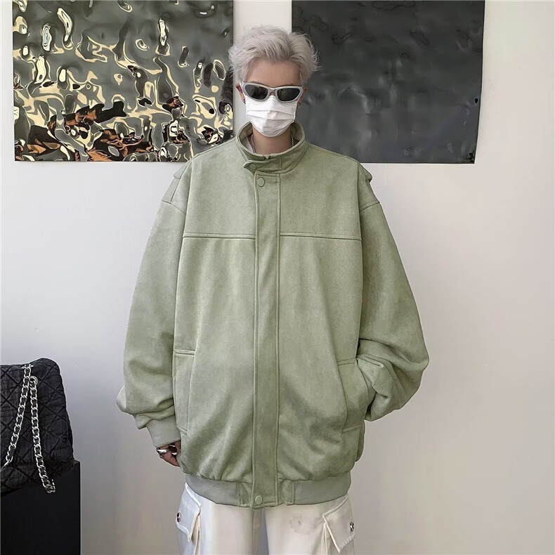 麂皮绒外套男春秋季2024新款设计感小众上衣美式JK8530-P65图片