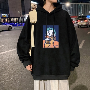 WY2042-P35 加绒款-P40 纯棉连帽卫衣男大码运动帽衫宽松薄外套男图片