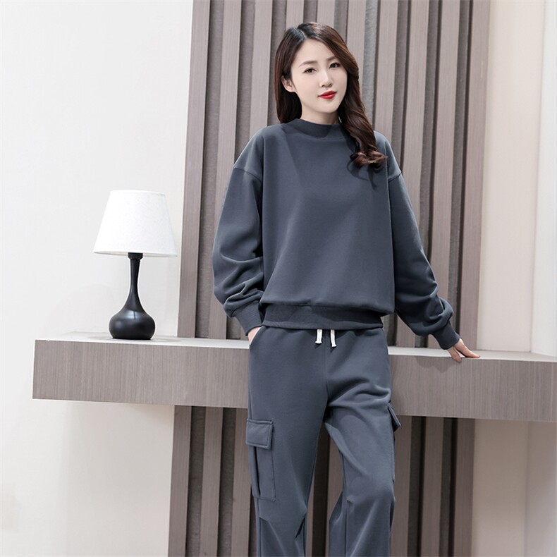休闲女秋冬时尚潮流加厚加绒宽松减龄炸街圆领卫衣运动2025年秋季,女装卫衣/绒衫,凯瑟曼