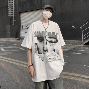 夏创意人像印花重磅短袖t恤情侣装半袖上衣体恤 XZ514-2-1297-P28图片