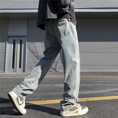 D258KZ08P60控78高品质潮牌拼接牛仔裤男78.5聚酯纤维21.5，男装牛仔裤，电商D258