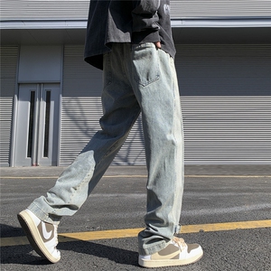 D258 KZ08 P60控78 高品质潮牌拼接牛仔裤男 78.5 聚酯纤维21.5图片