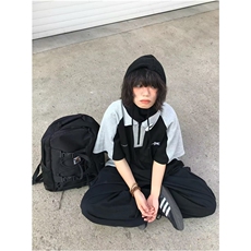 复古短袖女夏季撞色拼接重磅polo衫T恤学院风上衣情侣T15，男装T恤，星座1116A（原606A-3）