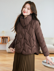 （现货）2025年冬季短款保暖90白鸭绒羽绒服，女装羽绒服，深妍伊美