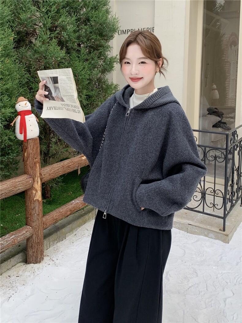 2025冬季新款全羊毛呢外套女短款羽绒服加厚90白鸭绒内胆连帽上衣,女装羽绒服,辉之琳