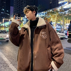 M8137-P89美式复古麂皮绒棉服男冬季羊羔毛棉衣外套，男装棉衣，星座1501-1