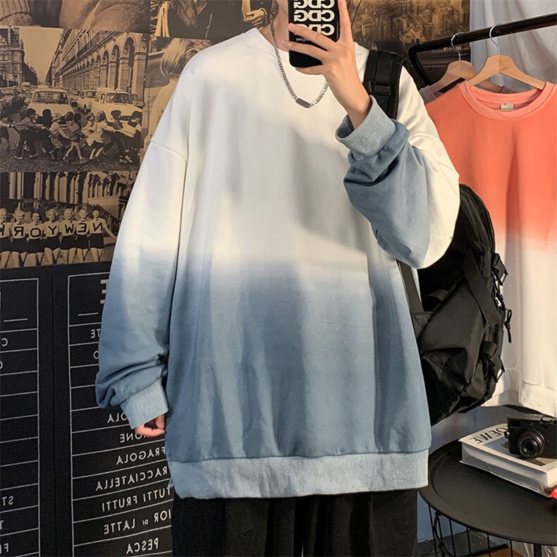 渐变染色卫衣秋冬款连帽ins港风宽松潮流百搭衣服外套W1329-P30,男装卫衣,星座512-4