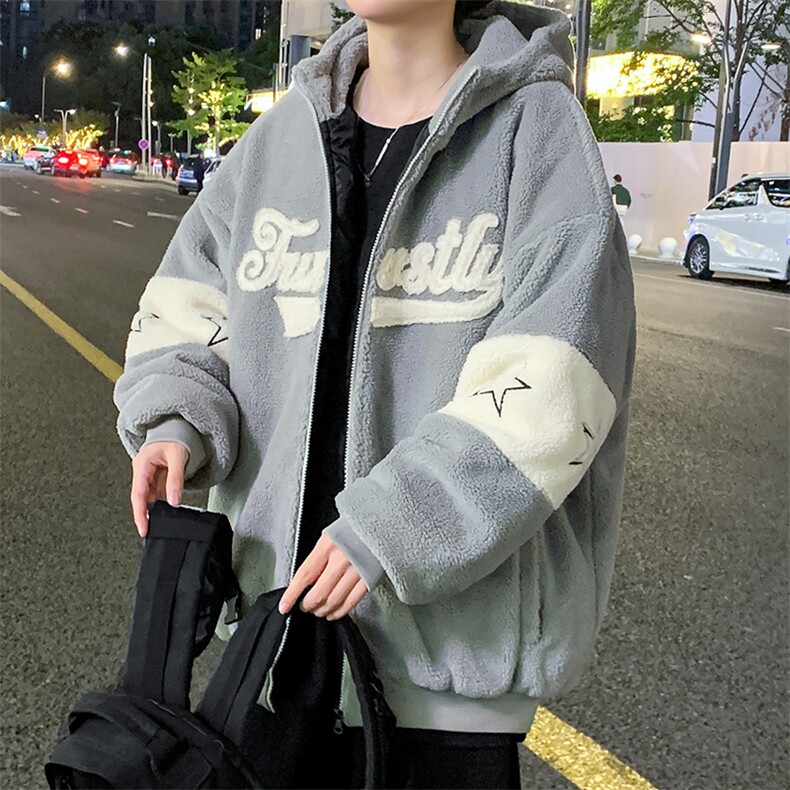 得物冬款加绒加厚棉衣羊羔绒潮外套ins男装MY108P110控价158,男装棉衣,电商A086