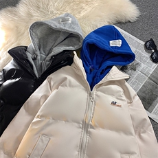 男士棉衣潮流加厚棉袄男冬季假两件皮棉服男宽松A266-P02-P85，男装棉衣，电商A266