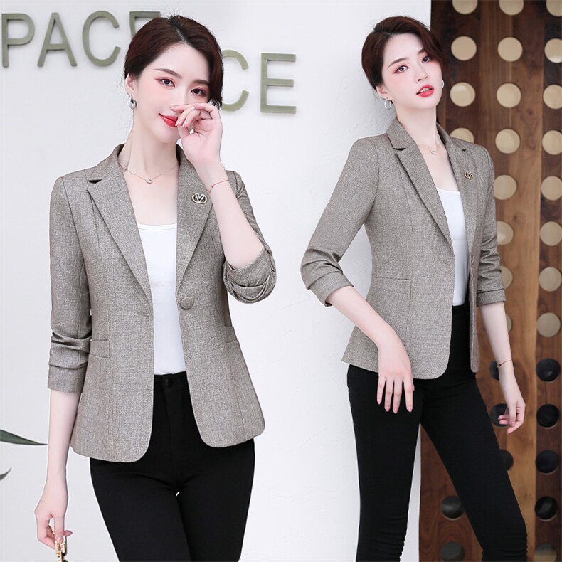 小西装外套女2025春秋季新款气质显瘦短款小个子修身百搭西服上衣,女装短外套,魅家