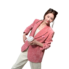 春季新款大货2026春季新款定制丝绒压花西装女M2603P155K248，女装短外套，2C268