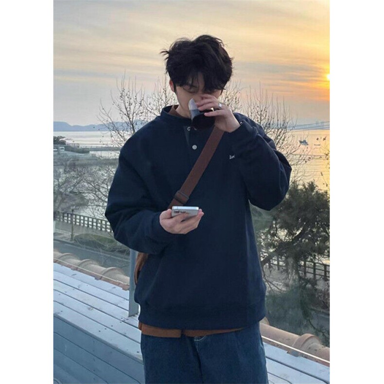 常规套头宽松型休闲青少年美式加绒刺绣亨利领卫衣春秋W188,男装卫衣,星座1116A（原606A-3）