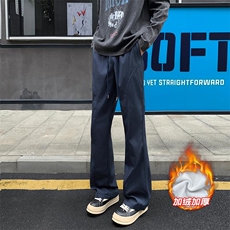 新款加绒加厚大码百搭拖地微喇斜切冲锋裤男K24131J加绒-特P18，男装卫衣，电商A001-1