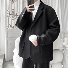 N6169/P95加棉P105冬季新开叉呢料毛呢西服男宽松外套上衣呢大衣，男装西服，电商A141