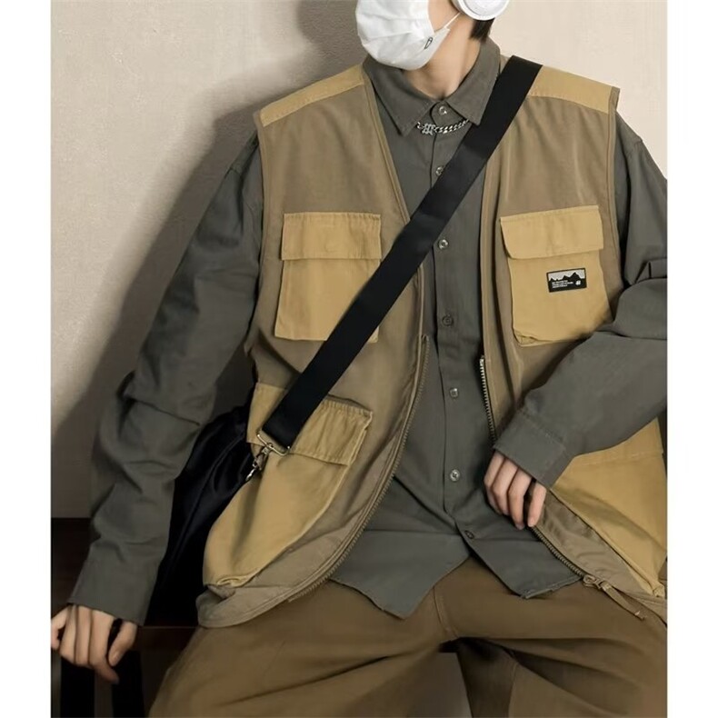 工装马甲男韩版潮流高街帅2023春秋新款ins宽松百搭外套W4616-P43,男装背心/马甲,星座412-2