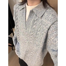 网图老钱风POLO领毛衣针织衫外套W1702/特P62，男装Polo衫，电商B350