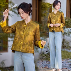 3126时尚新潮复古盘扣上衣外套，女装短外套，香莘料