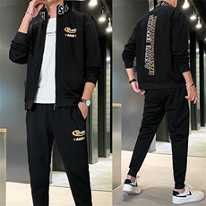 2021新款大码运动休闲印花开衫卫衣卫裤宽松夹克套装TZ0235-P60，男装套装，星座217-4