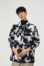 可二开定制扎染雾霾小香风面料大码M-5XL夹克男JK78082P79控128，男装夹克，星座227-7