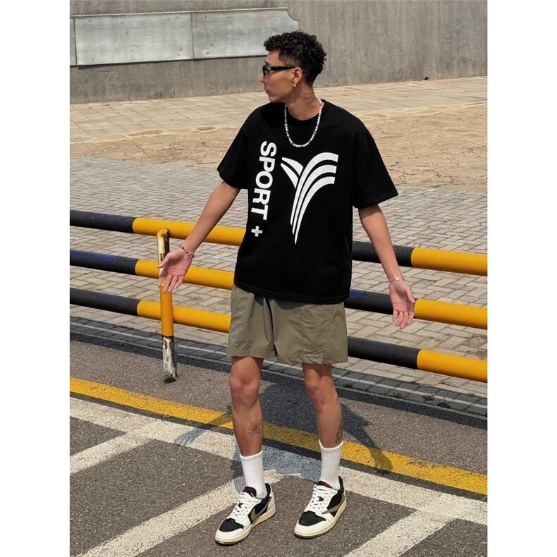 夏季轻薄纯色运动休闲五分裤男女宽松沙滩裤百搭美式运动休闲短裤,男装牛仔裤,星座1210-1