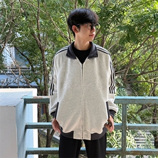 抖音得物高品质26春装美式高街重磅结构拼接织带立领卫衣外套CM42，女装短外套，电商A486