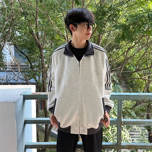 抖音得物高品质26春装美式高街重磅结构拼接织带立领卫衣外套CM42图片