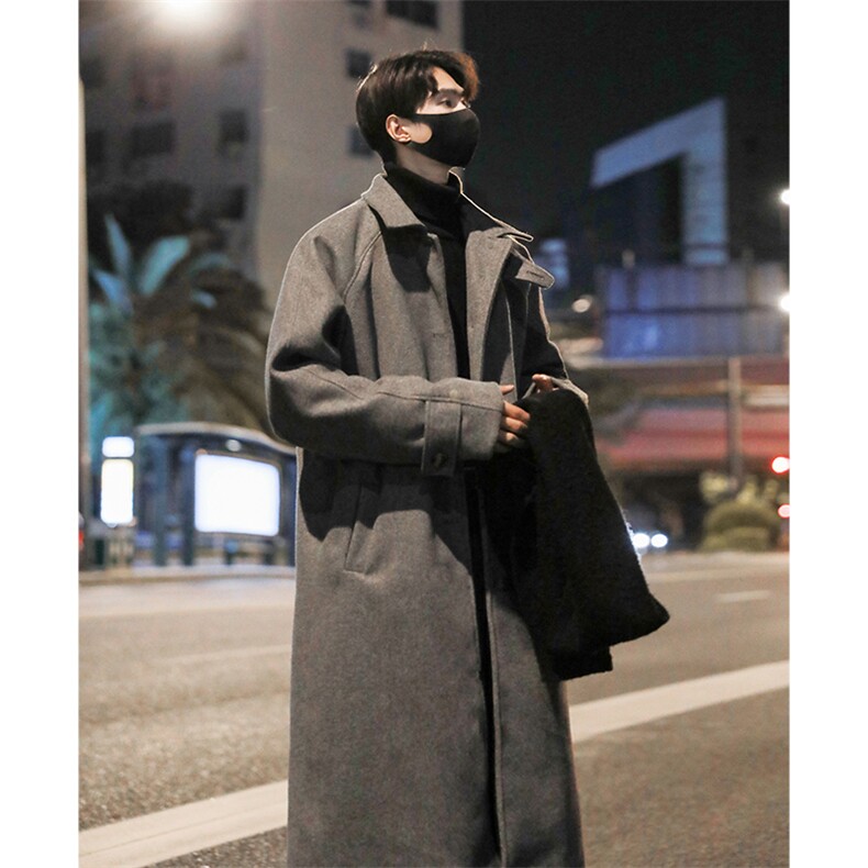 冬季厚款毛呢大衣外套男士呢大衣中长款韩版风衣Y3680-特P50，男装风衣，电商B295