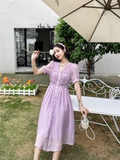 现货新品连衣裙77%空气面料手感柔软透气，女装连衣裙，荷塘月色