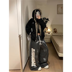B3139-P58水洗做旧卫裤女美式高街复古阔腿宽松休闲，男装休闲裤，电商B323A