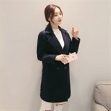 中长款长袖2020年冬季甜美羊毛毛呢外套西装领直筒，女装毛呢外套，笃写