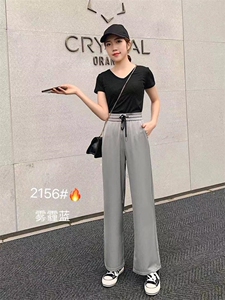 夏款阔腿裤图片