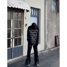 高街美式排扣牛仔裤拉链设计感直筒牛仔裤，男装牛仔裤，星座310A-4