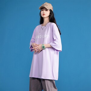 夏季可爱小熊印花中性风四色宽松T恤 A071-5505-P25（控38）图片